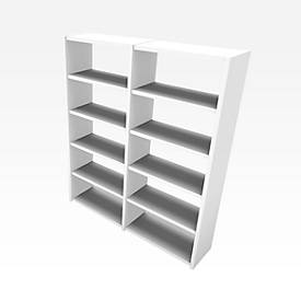 Room divider X-TIME-WORK, 5 OH, W 1840 x D 430 x H 2140 mm, white