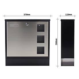 Rottner Briefkasten Design Mailbo x schwarz