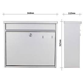 Rottner Briefkasten Hochhaus II silber