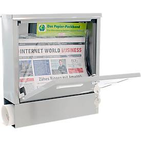 Rottner Briefkasten Lago Inox – Edelstahl, langlebig, mit Sichtfenstern und Zeitungsrolle