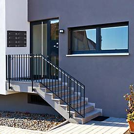 Rottner Briefkasten Modul ELM MZ, 14,87 l, Türanschlag seitlich rechts, Zylinderschloss, Namensschild, Stahl, schwarz