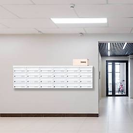 Rottner Briefkasten Modul ELM MZ, 14,87 l, Türanschlag seitlich rechts, Zylinderschloss, Namensschild, Stahl, weiß