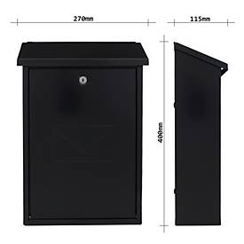 Rottner Briefkasten Parma Schwarzgrau