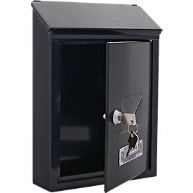 Rottner Briefkasten Udine schwarzgrau – Stahl, rückseitiger Einwurf, Namensschild