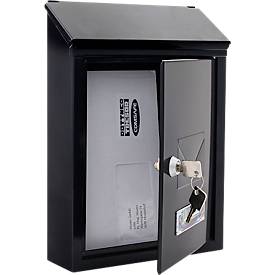 Rottner Briefkasten Udine schwarzgrau – Stahl, rückseitiger Einwurf, Namensschild