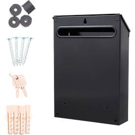 Rottner Briefkasten Udine schwarzgrau – Stahl, rückseitiger Einwurf, Namensschild