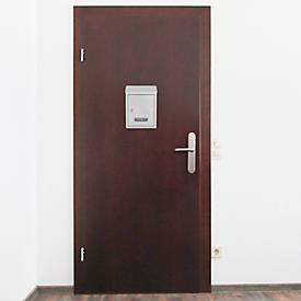 Rottner Briefkasten Udine silber – Stahl, rückseitiger Einwurf, Namensschild