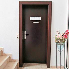 Rottner Briefkasten Udine silber – Stahl, rückseitiger Einwurf, Namensschild