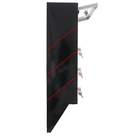 Rottner Briefkastenanlage Depot 4, für 4 Parteien, C4‑Einwurf 330×20 mm, Zylinderschloss je Fach, schwarz/silber