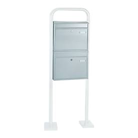 Rottner Briefkastenanlage, mit 2 Briefkästen, ohne Ständer, H 635 x B 440 x T 125 mm, Edelstahl