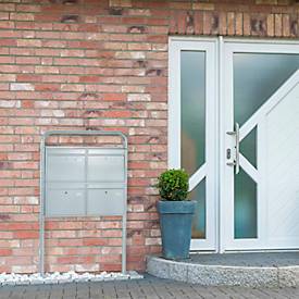 Rottner Briefkastenanlage, mit 4 Briefkästen, ohne Ständer, H 635 x B 720 x T 125 mm, Edelstahl