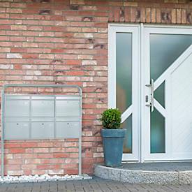 Rottner Briefkastenanlage, mit 6 Briefkästen, ohne Ständer, H 635 x B 1160 x T 125 mm, Edelstahl