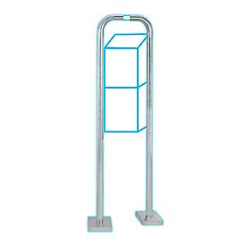 Rottner Briefkastenständer, Bügelform, für freistehende Briefkastenanlagen, inkl. Montagematerial & Bohranleitung, Edelstahl, H 1355 mm