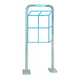 Rottner Briefkastenständer, Bügelform, für freistehende Briefkastenanlagen, inkl. Montagematerial & Bohranleitung, Edelstahl, H 1355 mm