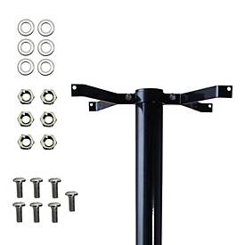 Rottner Briefkastenständer, für freistehende Montage von Paketbriefkasten Edelweiss & Enzian, inkl. Montagematerial, Stahl, H 1430 mm, schwarz