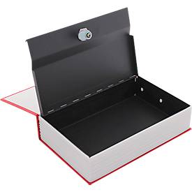 Rottner Buchkassette BookCase, Zylinderschloss, B 240 x T 155 x H 55 mm, Stahl, rot