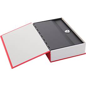 Rottner Buchkassette BookCase, Zylinderschloss, B 240 x T 155 x H 55 mm, Stahl, rot