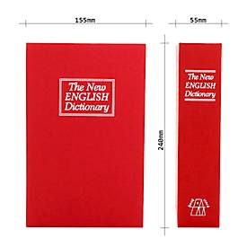 Rottner Buchkassette BookCase, Zylinderschloss, B 240 x T 155 x H 55 mm, Stahl, rot