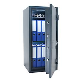 Rottner Dokumententresor Fire Hero 100, Doppelbartschloss, EN 1, feuerfest bis 30 min, 81 Liter, Stahl, anthrazit