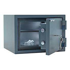 Rottner Dokumententresor Fire Hero 30, Doppelbartschloss, EN 1, feuerfest bis 30 min, 12,62 Liter, Stahl, anthrazit
