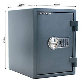 Rottner Dokumententresor Fire Hero 50, Elektronikschloss, EN 1, feuerfest bis 30 min, 26 Liter, Stahl, anthrazit