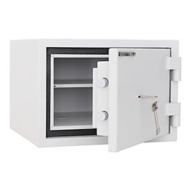 Rottner feuersicherer Wertschutzschrank Fire Safe 30, 18 l, S2, Feuerschutz bis 30 min, Doppelbartschloss, Stahl, lichtgrau