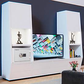 Rottner feuersicherer Wertschutzschrank Fire Safe 30, 18 l, S2, Feuerschutz bis 30 min, Elektronikschloss, Stahl, lichtgrau