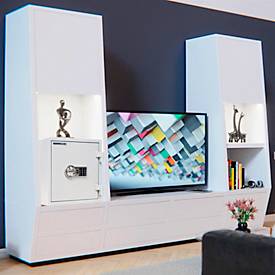 Rottner feuersicherer Wertschutzschrank Fire Safe 40, 18 l, S2, Feuerschutz bis 30 min, Elektronikschloss, Stahl, lichtgrau