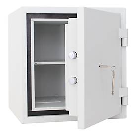 Rottner feuersicherer Wertschutzschrank Fire Safe 40, 33 l, S2, Feuerschutz bis 30 min, Doppelbartschloss, Stahl, lichtgrau