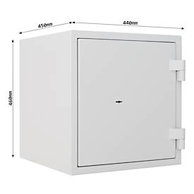 Rottner feuersicherer Wertschutzschrank Fire Safe 40, 33 l, S2, Feuerschutz bis 30 min, Doppelbartschloss, Stahl, lichtgrau