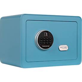 Rottner Möbeleinsatztresor Vintage, 16 Liter, Elektronikschloss mit Fingerprint, Stahl, H 250 x B 350 x T 250 mm, blau