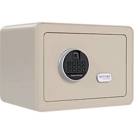 Rottner Möbeleinsatztresor Vintage, 16 Liter, Elektronikschloss mit Fingerprint, Stahl, H 250 x B 350 x T 250 mm, grau