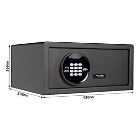 Rottner Möbeltresor Aurora Lap, Volumen 27 l, Elektronikschloss, B 430 x T 370 x H 200 mm, Stahl, anthrazit