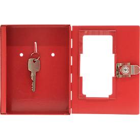 Rottner Notschlüsselkasten NS 1, Zylinderschloss, ohne Klöppel, für 1 Schlüssel, B 120 x T 38 x H 150 mm, Stahl, rot