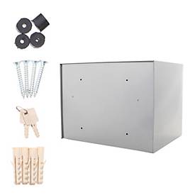 Rottner Paketbriefkasten Edelweiss, CH-Norm, Wandmontage/freistehend, 2 Fächer, Zylinderschloss/Schnappverschluss, 2 Schlüssel, B 415 x T 305 x H 310 mm