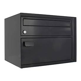 Rottner Paketbriefkasten Enzian, CH-Norm, Wandmontage/freistehend, 2 Fächer, Zylinderschloss/Schnappverschluss, 2 Schlüssel, B 415 x T 305 x H 310 mm