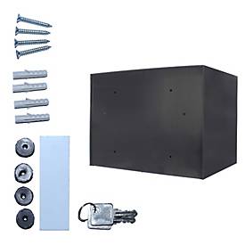 Rottner Paketbriefkasten Enzian, CH-Norm, Wandmontage/freistehend, 2 Fächer, Zylinderschloss/Schnappverschluss, 2 Schlüssel, B 415 x T 305 x H 310 mm