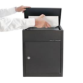 Rottner Paketbriefkasten Parcel Keeper 500, Wand-/Bodenmontage, für Pakete L 310 x B 290 x H 155 mm, Stahlblech pulverbeschichtet, schwarz