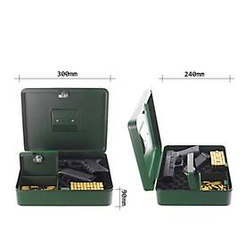 Rottner Pistolenkassette Gun Box, Zylinderschloss, mit Schaumstoffeinlage, B 300 x T 240 x H 90 mm, Stahl, grün