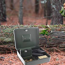 Rottner Pistolenkassette Gun Box, Zylinderschloss, mit Schaumstoffeinlage, B 300 x T 240 x H 90 mm, Stahl, grün