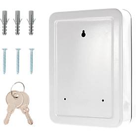 Rottner Schlüsselkassette SK 10, Zylinderschloss, für 10 Schlüssel, B 180 x T 85 x H 250 mm, Stahl, lichtgrau