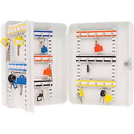 Rottner Schlüsselkassette SK 40, Zylinderschloss, für 40 Schlüssel, B 245 x T 85 x H 300 mm, Stahl, lichtgrau