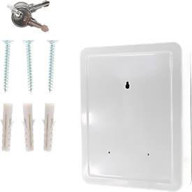 Rottner Schlüsselkassette SK 40, Zylinderschloss, für 40 Schlüssel, B 245 x T 85 x H 300 mm, Stahl, lichtgrau