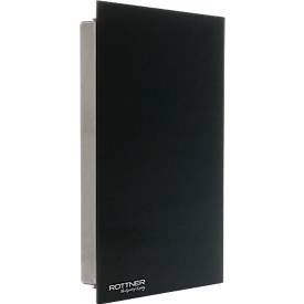 Rottner Schlüsselschrank Key Glass Black, Magnetverschluss, für 8 Schlüssel, B 200 x T 40 x H 300 mm, Edelstahl, anthrazit