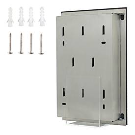 Rottner Schlüsselschrank Key Glass Black, Magnetverschluss, für 8 Schlüssel, B 200 x T 40 x H 300 mm, Edelstahl, anthrazit