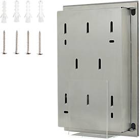 Rottner Schlüsselschrank Key Glass White, Magnetverschluss, für 8 Schlüssel, B 200 x T 40 x H 300 mm, Edelstahl, weiß