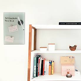 Rottner Schlüsselschrank Key Glass White, Magnetverschluss, für 8 Schlüssel, B 200 x T 40 x H 300 mm, Edelstahl, weiß