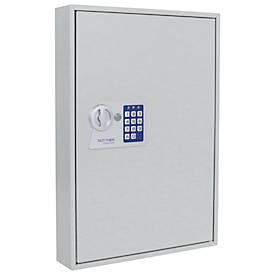 Rottner Schlüsselschrank S 100, mit Elektronikschloss, für 100 Schlüssel, B 380 x T 80 x H 550 mm, lichtgrau