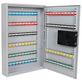 Rottner Schlüsselschrank S 100, mit Elektronikschloss, für 100 Schlüssel, B 380 x T 80 x H 550 mm, lichtgrau