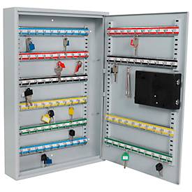 Rottner Schlüsselschrank S 100, mit Elektronikschloss, für 100 Schlüssel, B 380 x T 80 x H 550 mm, lichtgrau